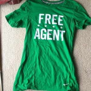 Green Nike "free agent" workout shirt